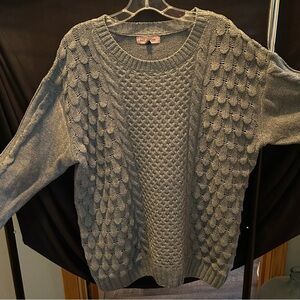 Gray Cable Knit Women’s Sweater